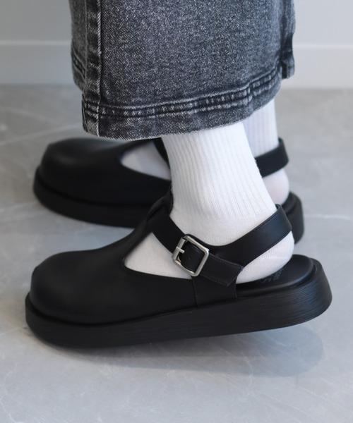 shoes365(シューズスリーシックスファイヴ)の「【shoes365】Tストラップ 厚底メリージェーンシューズ(バレエシューズ・レディース・オフホワイト/ブラック・25.0cm/23.0cm/23.5cm/24.0cm/24.5cm/22.5㎝)」の13枚目の写真