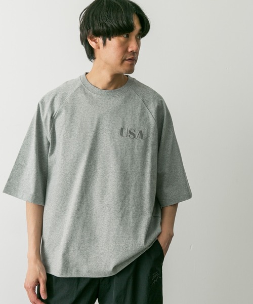 Champion（チャンピオン）の「『別注』Champion×DOORS　RAGLAN USA T-Shirts（Tシャツ/カットソー・メンズ・ブラック/グレー/ブルー/ホワイト・MEDIUM/LARGE/X-LARGE）」の4枚目の写真