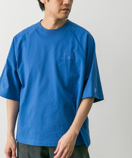Champion RIPON COLLEGE 79 シャツ L 80s USA製 Championチャンピオン リバーシブルTシャツ 茶×黄 S