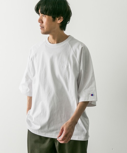 Champion（チャンピオン）の「『別注』Champion×DOORS　RAGLAN USA T-Shirts（Tシャツ/カットソー・メンズ・ブラック/グレー/ブルー/ホワイト・MEDIUM/LARGE/X-LARGE）」の6枚目の写真