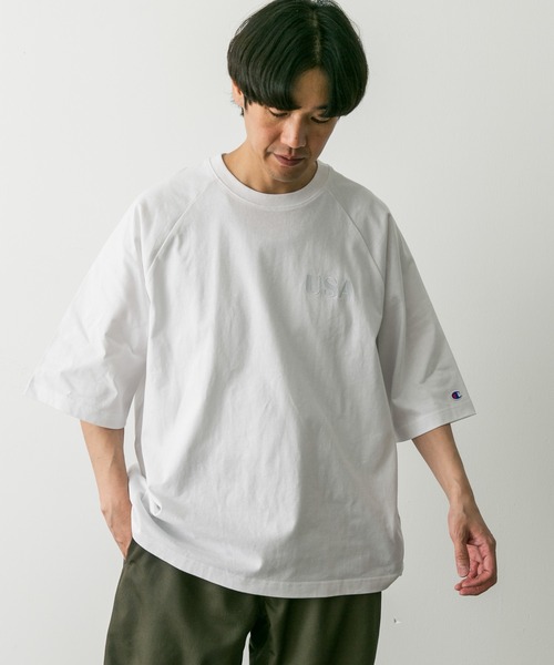 Champion（チャンピオン）の「『別注』Champion×DOORS　RAGLAN USA T-Shirts（Tシャツ/カットソー・メンズ・ブラック/グレー/ブルー/ホワイト・MEDIUM/LARGE/X-LARGE）」の9枚目の写真