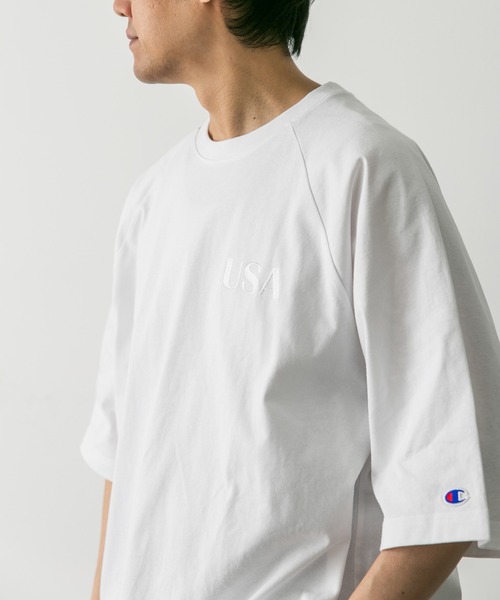 Champion（チャンピオン）の「『別注』Champion×DOORS　RAGLAN USA T-Shirts（Tシャツ/カットソー・メンズ・ブラック/グレー/ブルー/ホワイト・MEDIUM/LARGE/X-LARGE）」の10枚目の写真