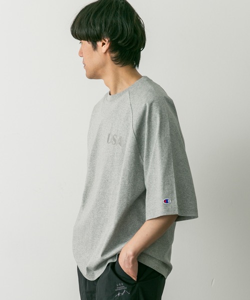 Champion（チャンピオン）の「『別注』Champion×DOORS　RAGLAN USA T-Shirts（Tシャツ/カットソー・メンズ・ブラック/グレー/ブルー/ホワイト・MEDIUM/LARGE/X-LARGE）」の14枚目の写真