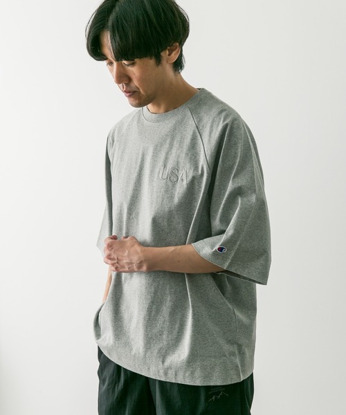 Champion（チャンピオン）の「『別注』Champion×DOORS　RAGLAN USA T-Shirts（Tシャツ/カットソー・メンズ・ブラック/グレー/ブルー/ホワイト・MEDIUM/LARGE/X-LARGE）」の16枚目の写真