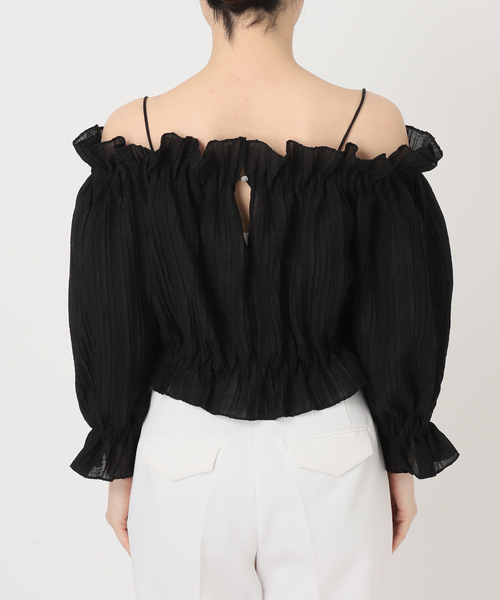 Noble（ノーブル）の「ランダム楊柳オフショルダーブラウス（シャツ/ブラウス・レディース・ブラック/ホワイト系その他・FREE）」の22枚目の写真