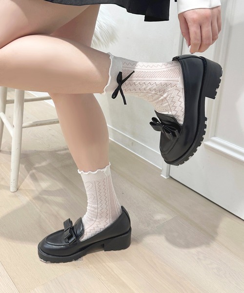 apres jour(アプレジュール)の「【apres jour×ARIAZ】リボン付きメロウソックス(ソックス/靴下・レディース・ブラック系その他/ピンク系その他/ブルー系その他・FREE)」の9枚目の写真