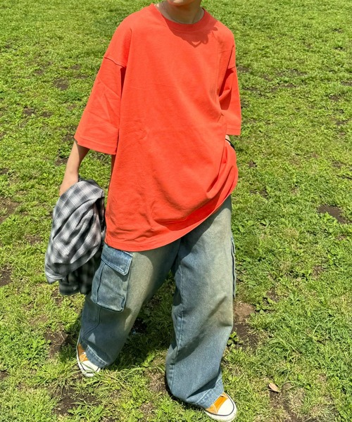 CIAOPANIC TYPY（チャオパニックティピー）の「ヘビーオンスオーバーサイズクルーネック半袖Tee《半袖スウェTee》（Tシャツ/カットソー・メンズ・ホワイト系その他/オレンジ/ブラック/オフホワイト/ブラック系その他/ブルー・MEDIUM/LARGE/XXX-LARGE）」の6枚目の写真