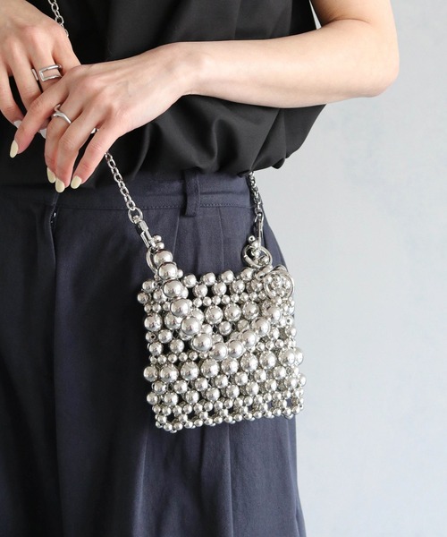 cheriella（シェリエラ）の「【cheriella】2WAYパールミニバッグ（ハンドバッグ・レディース・ブラック/アイボリー/シルバー・ONESIZE）」の17枚目の写真