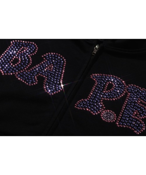A BATHING APE(アベイシングエイプ)の「CRYSTAL STONE BAPE ZIP HOODIE(パーカー・レディース・ブラック/ホワイト・SMALL/MEDIUM)」の4枚目の写真