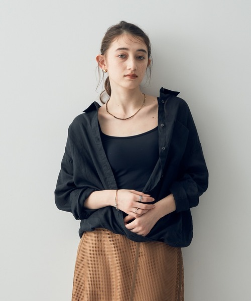 【セール】3wayフレンチリネンシャツ（シャツ/ブラウス）｜YECCA VECCA（イェッカヴェッカ） 5,322円