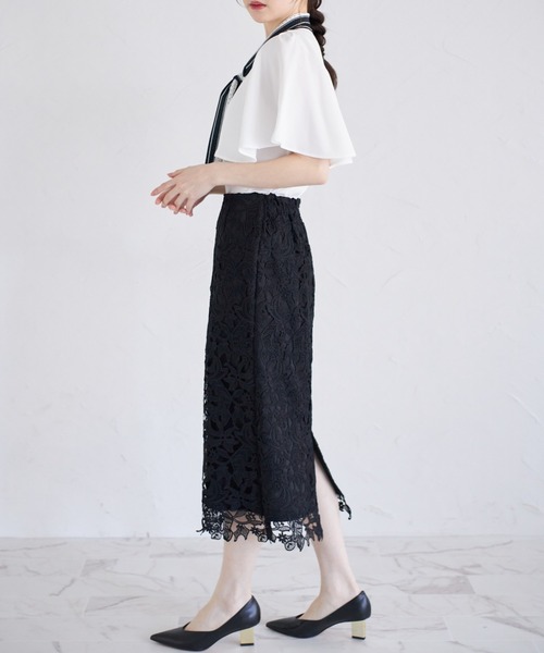 tocco closet(トッコ クローゼット)の「ベネシャンプリントスカーフボウタイブラウス(シャツ/ブラウス・レディース・ライトベージュ/オフホワイト・M)」の4枚目の写真