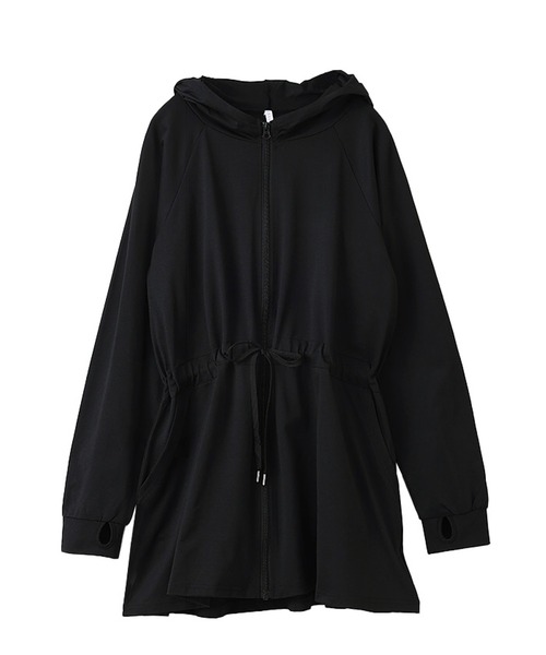 itto...(イット)の「【素早く乾いてさらっと快適!UVカット(UPF50+)&速乾&接触冷感&洗濯OK】DRYタッチ指穴付きロング丈ジップアップパーカー(パーカー・レディース・チャコール/ミント/ブラック/オフホワイト/サンドベージュ・M-L/L-XL)」の13枚目の写真
