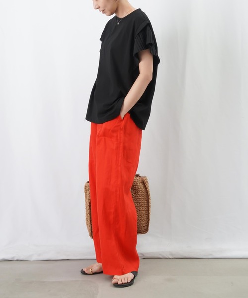 LUCA/LADY LUCK LUCA(ルカ/レディラックルカ)の「LC/LLL 袖プリーツトップス / プリーツデザインTシャツ(Tシャツ/カットソー・レディース・ブラック/ベージュ/ブルー/オフホワイト・FREE)」の20枚目の写真