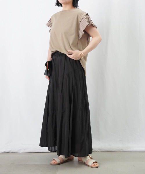 LUCA/LADY LUCK LUCA(ルカ/レディラックルカ)の「LC/LLL 袖プリーツトップス / プリーツデザインTシャツ(Tシャツ/カットソー・レディース・ブラック/ベージュ/ブルー/オフホワイト・FREE)」の11枚目の写真