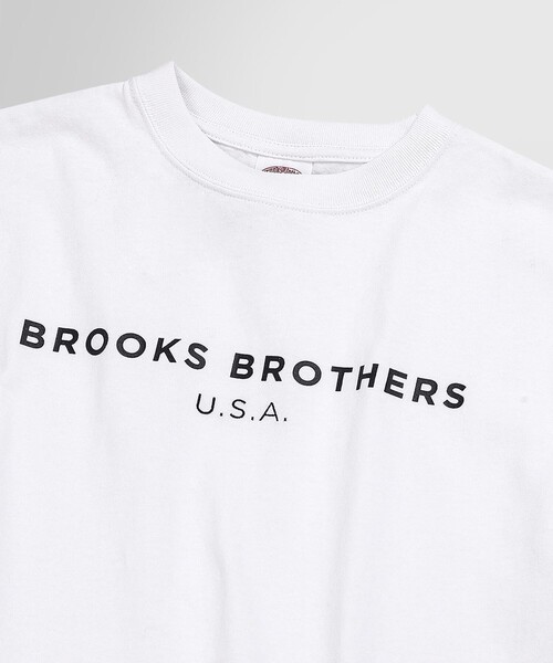 BROOKS BROTHERS（ブルックスブラザーズ）の「◆オンラインストア限定◆LOGO Series　コットン　ロゴプリント　クルーネック　Tシャツ（Tシャツ/カットソー・メンズ・ホワイト/ネイビー/グレー・LARGE/MEDIUM/SMALL）」の5枚目の写真