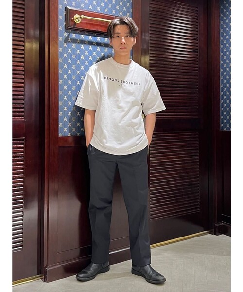BROOKS BROTHERS（ブルックスブラザーズ）の「◆オンラインストア限定◆LOGO Series　コットン　ロゴプリント　クルーネック　Tシャツ（Tシャツ/カットソー・メンズ・ホワイト/ネイビー/グレー・LARGE/MEDIUM/SMALL）」の7枚目の写真