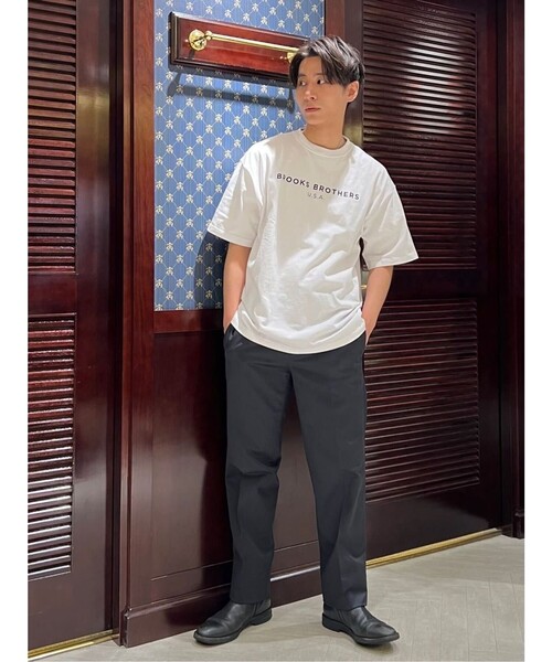 BROOKS BROTHERS（ブルックスブラザーズ）の「◆オンラインストア限定◆LOGO Series　コットン　ロゴプリント　クルーネック　Tシャツ（Tシャツ/カットソー・メンズ・ホワイト/ネイビー/グレー・LARGE/MEDIUM/SMALL）」の8枚目の写真