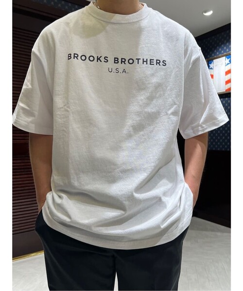 BROOKS BROTHERS（ブルックスブラザーズ）の「◆オンラインストア限定◆LOGO Series　コットン　ロゴプリント　クルーネック　Tシャツ（Tシャツ/カットソー・メンズ・ホワイト/ネイビー/グレー・LARGE/MEDIUM/SMALL）」の11枚目の写真
