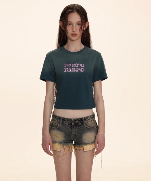 Moromoro2(モロモロ)の「スタッズ ビッグロゴTシャツ DT0609【Moromoro2】(Tシャツ/カットソー・レディース・ダークグリーン/ホワイト/ブラック・S/M/L)」の3枚目の写真