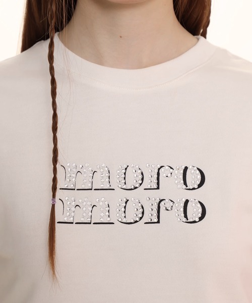 Moromoro2(モロモロ)の「スタッズ ビッグロゴTシャツ DT0609【Moromoro2】(Tシャツ/カットソー・レディース・ダークグリーン/ホワイト/ブラック・S/M/L)」の13枚目の写真