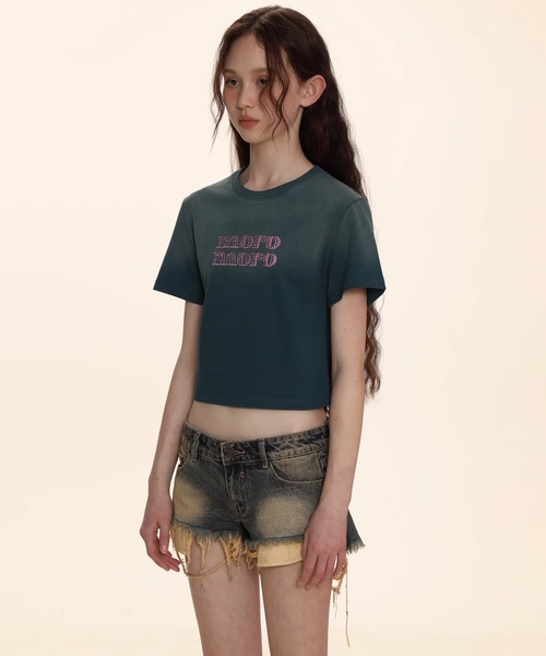 Moromoro2(モロモロ)の「スタッズ ビッグロゴTシャツ DT0609【Moromoro2】(Tシャツ/カットソー・レディース・ダークグリーン/ホワイト/ブラック・S/M/L)」の14枚目の写真