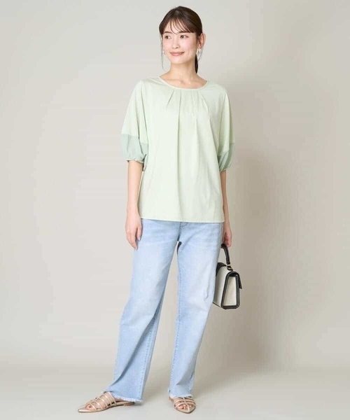 a.v.v（アーヴェヴェ）の「【接触冷感/マシンウォッシャブル】ストレッチデニムストレートパンツ（デニムパンツ・レディース・ブルー/ダークインディゴブルー・36/38/40/42/34）」の6枚目の写真