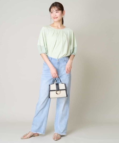 a.v.v（アーヴェヴェ）の「【接触冷感/マシンウォッシャブル】ストレッチデニムストレートパンツ（デニムパンツ・レディース・ブルー/ダークインディゴブルー・36/38/40/42/34）」の8枚目の写真