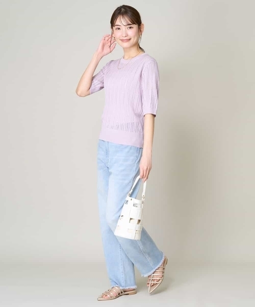 a.v.v（アーヴェヴェ）の「【接触冷感/マシンウォッシャブル】ストレッチデニムストレートパンツ（デニムパンツ・レディース・ブルー/ダークインディゴブルー・36/38/40/42/34）」の11枚目の写真