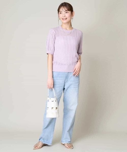 a.v.v（アーヴェヴェ）の「【接触冷感/マシンウォッシャブル】ストレッチデニムストレートパンツ（デニムパンツ・レディース・ブルー/ダークインディゴブルー・36/38/40/42/34）」の12枚目の写真