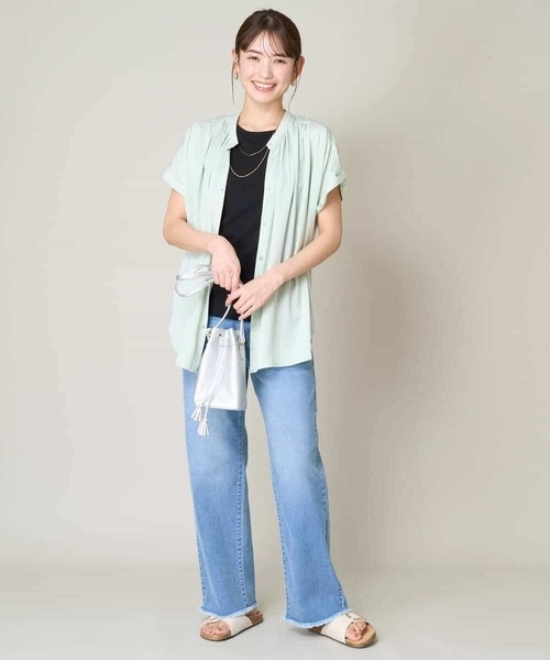 a.v.v（アーヴェヴェ）の「【接触冷感/マシンウォッシャブル】ストレッチデニムストレートパンツ（デニムパンツ・レディース・ブルー/ダークインディゴブルー・36/38/40/42/34）」の18枚目の写真