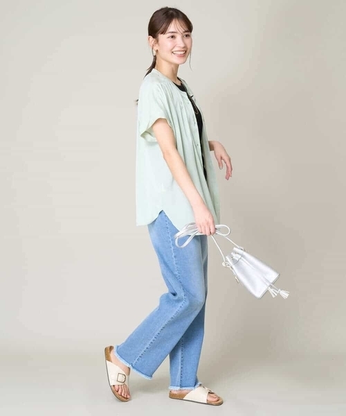 a.v.v（アーヴェヴェ）の「【接触冷感/マシンウォッシャブル】ストレッチデニムストレートパンツ（デニムパンツ・レディース・ブルー/ダークインディゴブルー・36/38/40/42/34）」の20枚目の写真