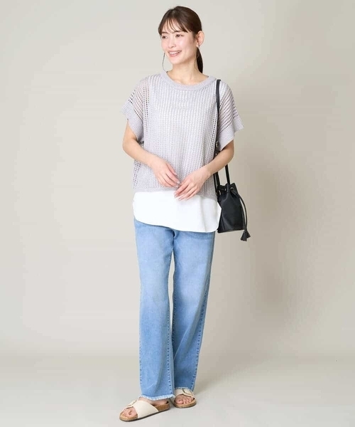 a.v.v（アーヴェヴェ）の「【接触冷感/マシンウォッシャブル】ストレッチデニムストレートパンツ（デニムパンツ・レディース・ブルー/ダークインディゴブルー・36/38/40/42/34）」の22枚目の写真