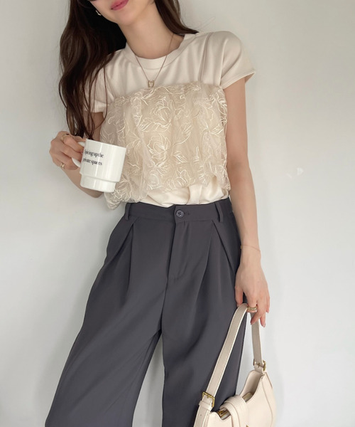 Ada.（エイダ）の「フラワー刺繍 レース キャミ バルーン