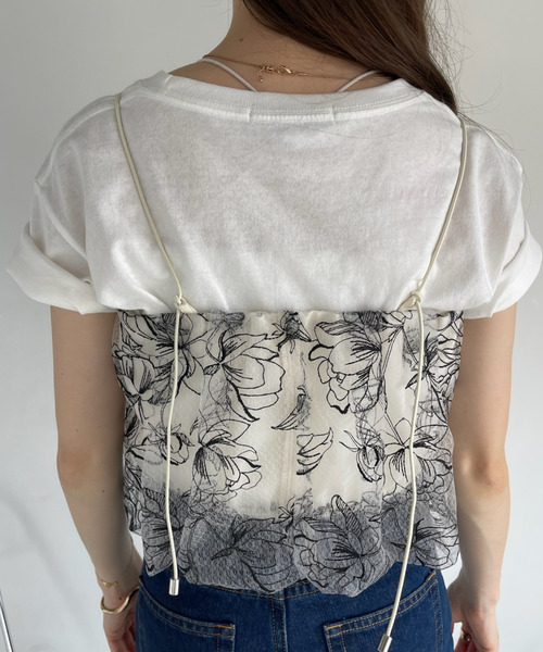 Bibiy flower刺繍キャミ Bibiy フラワー刺繍キャミ