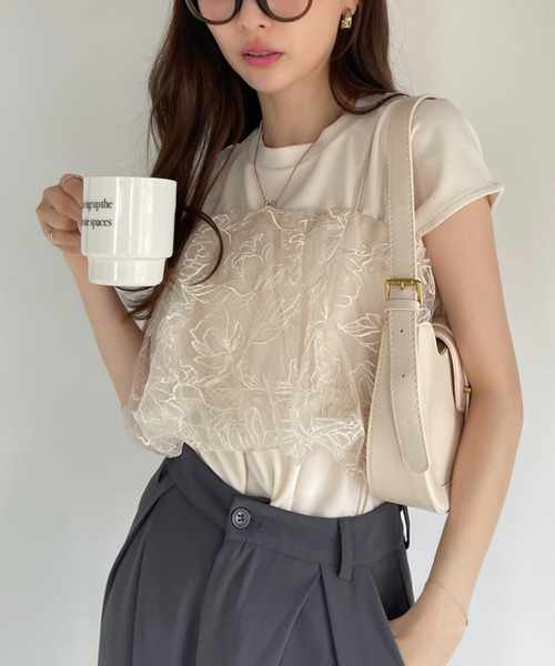 Ada.（エイダ）の「フラワー刺繍 レース キャミ バルーン ビスチェ