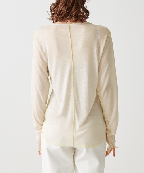 Tuche（トゥシェ）の「Tuche/トゥシェ 7DAYS LOOKS シアートップス オーバーサイズ（Tシャツ/カットソー・レディース・ブラック/ホワイト系その他・MEDIUM/LARGE）」の6枚目の写真