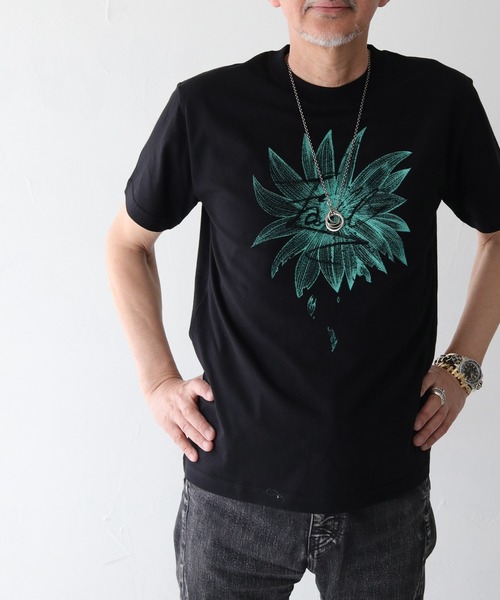 UNIT CHEST(ユニットチェスト)の「【UNIT CHEST】unique unisex T-shirt グランジFLOWER Tシャツ(Tシャツ/カットソー・メンズ・ホワイト/ブラック・S/L/M)」の7枚目の写真