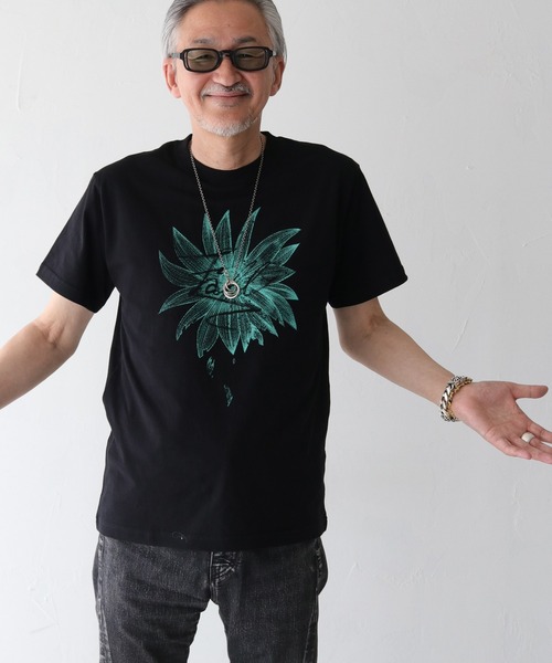 UNIT CHEST(ユニットチェスト)の「【UNIT CHEST】unique unisex T-shirt グランジFLOWER Tシャツ(Tシャツ/カットソー・メンズ・ホワイト/ブラック・S/L/M)」の8枚目の写真