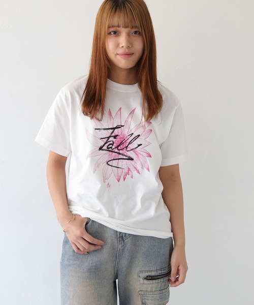 UNIT CHEST(ユニットチェスト)の「【UNIT CHEST】unique unisex T-shirt グランジFLOWER Tシャツ(Tシャツ/カットソー・メンズ・ホワイト/ブラック・S/L/M)」の13枚目の写真
