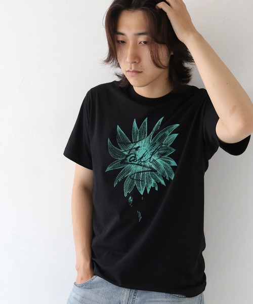 セール】【UNIT CHEST】unique unisex T-shirt グランジFLOWER T