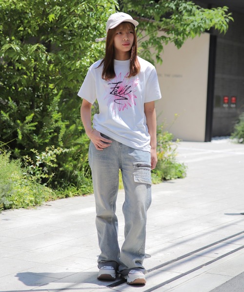 UNIT CHEST(ユニットチェスト)の「【UNIT CHEST】unique unisex T-shirt グランジFLOWER Tシャツ(Tシャツ/カットソー・メンズ・ホワイト/ブラック・S/L/M)」の9枚目の写真