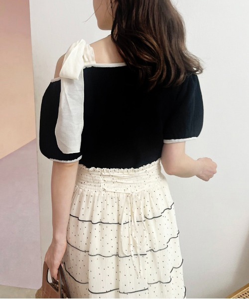 one after another NICE CLAUP（ワンアフターアナザーナイスクラップ）の「プリーツティアードスカート（スカート・レディース・アイボリー/サックスブルー/チャコールグレー・FREE）」の21枚目の写真