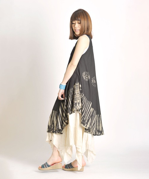 MARAI(マーライ)の「タイダイ染 ノースリーブレーヨンチュニックワンピース(ワンピース・レディース・E/A/D/F/G/B/C・FREE)」の18枚目の写真