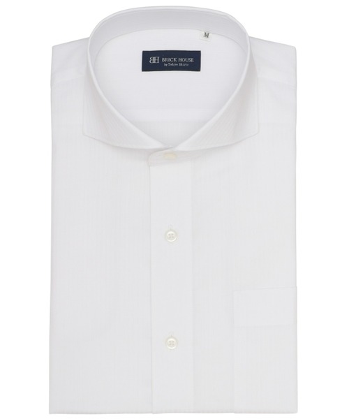 TOKYO SHIRTS(トウキョウシャツ)の「形態安定ノーアイロン ホリゾンタルワイド 半袖ビジネスワイシャツ(ビジネスシャツ・メンズ・ホワイト・首回り39cm/首回り41cm/首回り42cm/首回り43cm/首回り37cm)」の1枚目の写真