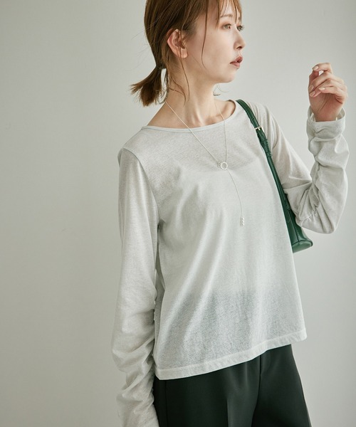 ROPE' PICNIC（ロペピクニック）の「シアーラメインナーカットソー（Tシャツ/カットソー・レディース・オフホワイト/ベージュ・38）」の19枚目の写真