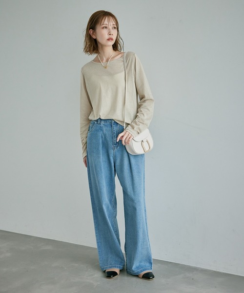 ROPE' PICNIC（ロペピクニック）の「シアーラメインナーカットソー（Tシャツ/カットソー・レディース・オフホワイト/ベージュ・38）」の22枚目の写真