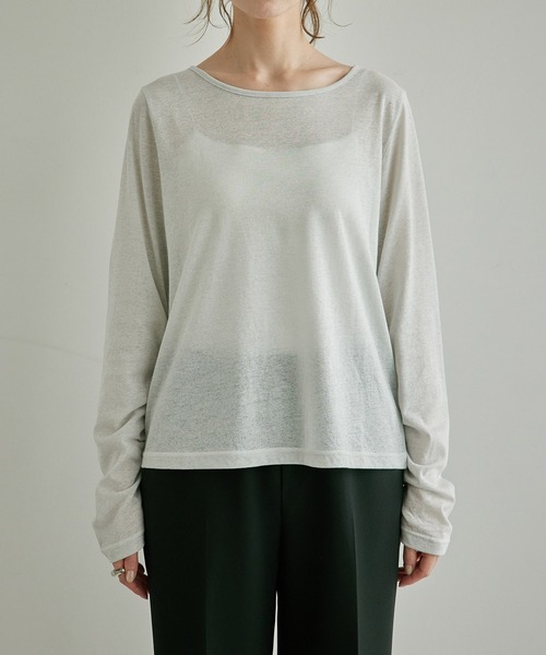 ROPE' PICNIC（ロペピクニック）の「シアーラメインナーカットソー（Tシャツ/カットソー・レディース・オフホワイト/ベージュ・38）」の4枚目の写真