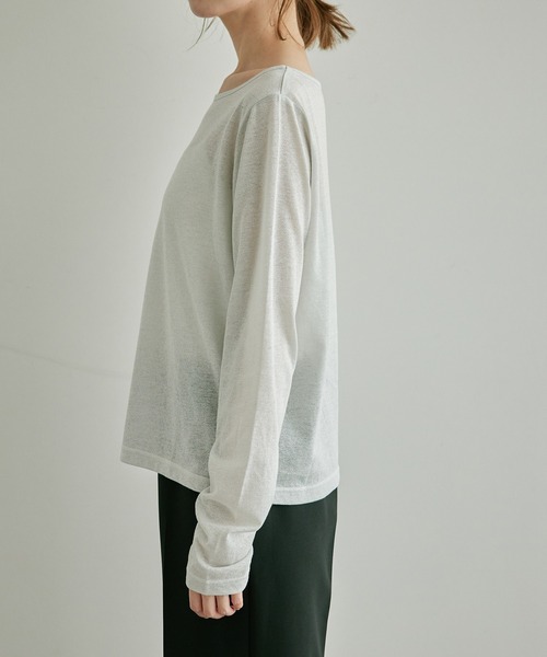 ROPE' PICNIC（ロペピクニック）の「シアーラメインナーカットソー（Tシャツ/カットソー・レディース・オフホワイト/ベージュ・38）」の5枚目の写真