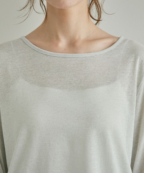 ROPE' PICNIC（ロペピクニック）の「シアーラメインナーカットソー（Tシャツ/カットソー・レディース・オフホワイト/ベージュ・38）」の7枚目の写真