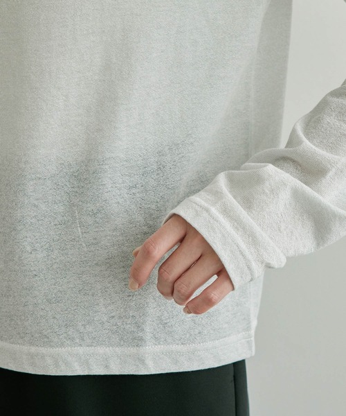 ROPE' PICNIC（ロペピクニック）の「シアーラメインナーカットソー（Tシャツ/カットソー・レディース・オフホワイト/ベージュ・38）」の9枚目の写真